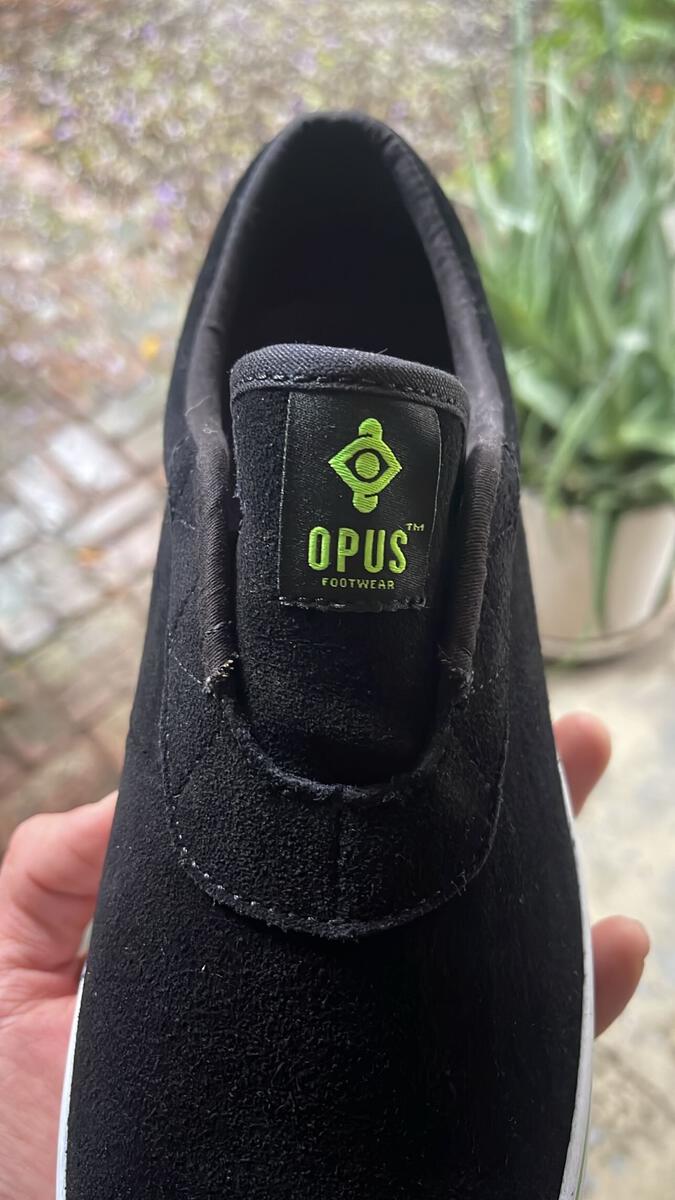 Opus - Honey Slip - Swampy Model - Black/Green Suede