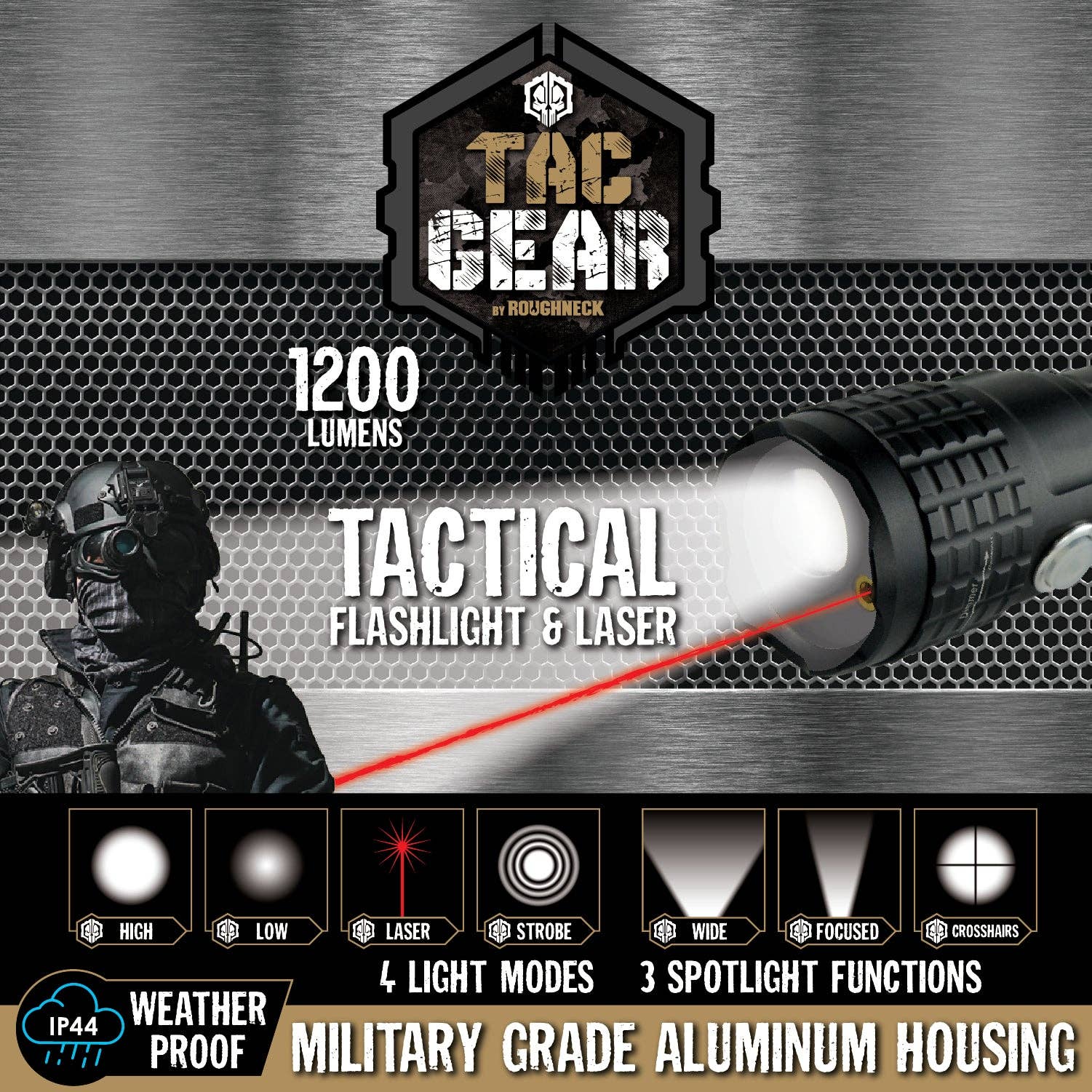 Tactical Flashlight and Laser