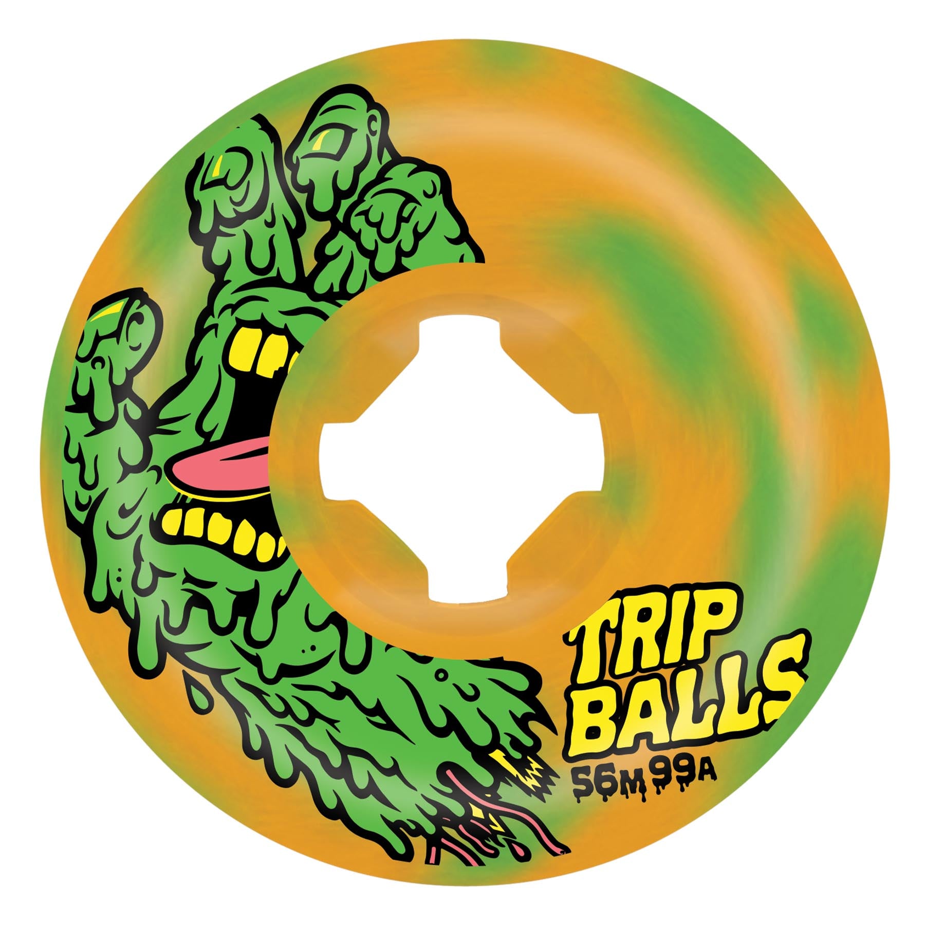 Slime Balls - Face Melter Trip Balls - Green Orange Swirl - 99A/56MM