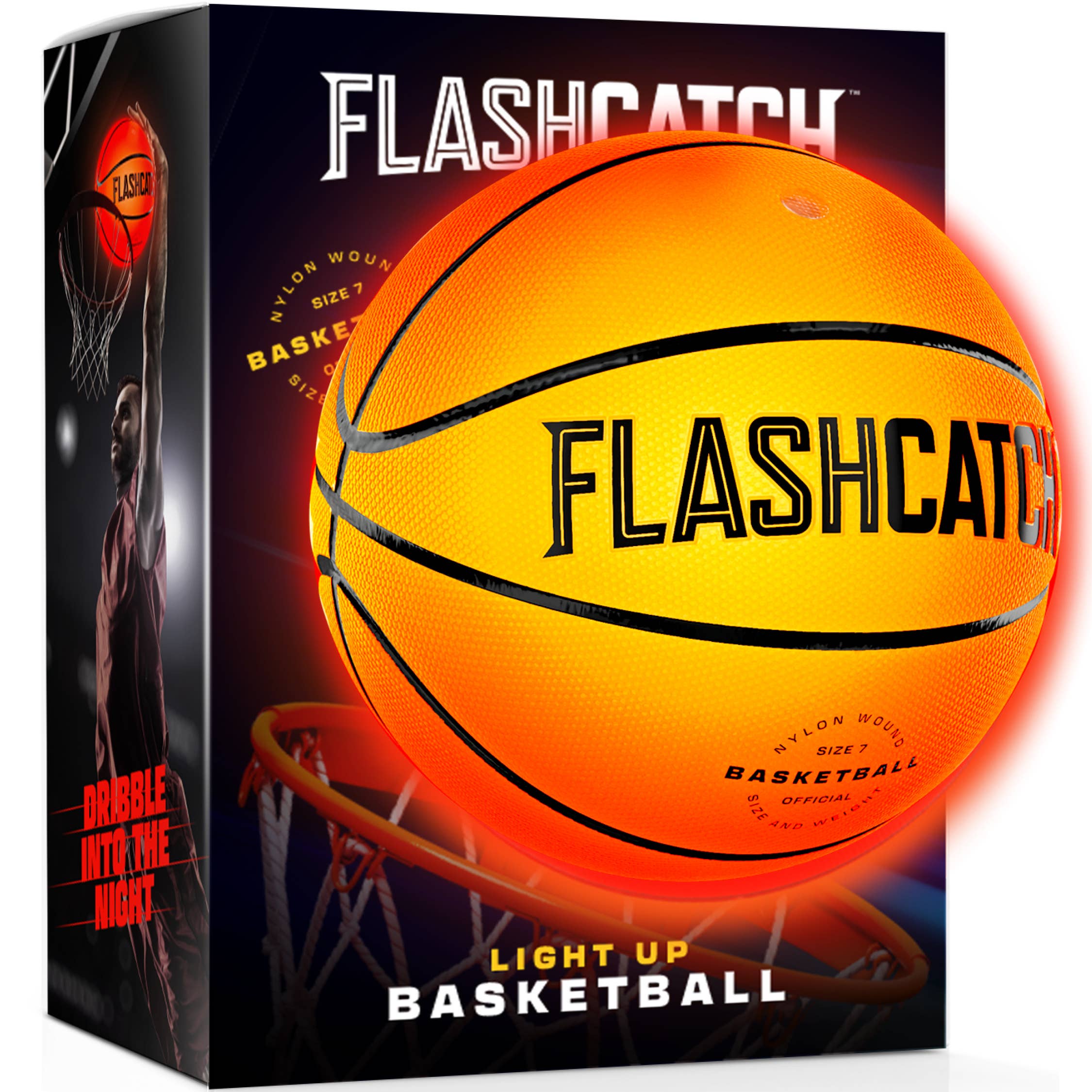 Squad Hero - Light Up Basketball - Glow in the Dark Basket Ball - NO 7