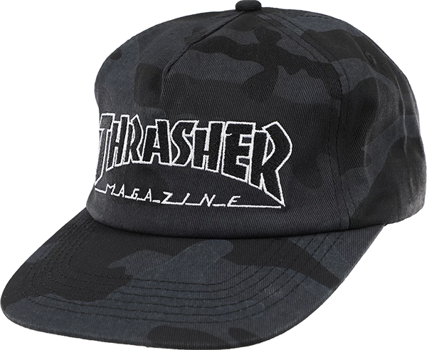 Thrasher Outlined Hat - Black Camo